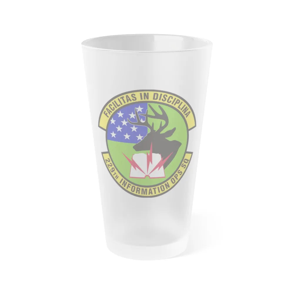 229th Information Operations Squadron (U.S. Air Force) Frosted Pint Glass 16oz-16oz-Frosted-Go Mug Yourself