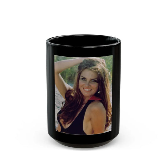 Caroline Munro #349 (Vintage Female Icon) Black Coffee Mug-15oz-Go Mug Yourself