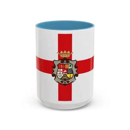 Flag of Huesca Spain - Accent Coffee Mug-15oz-Light Blue-Go Mug Yourself