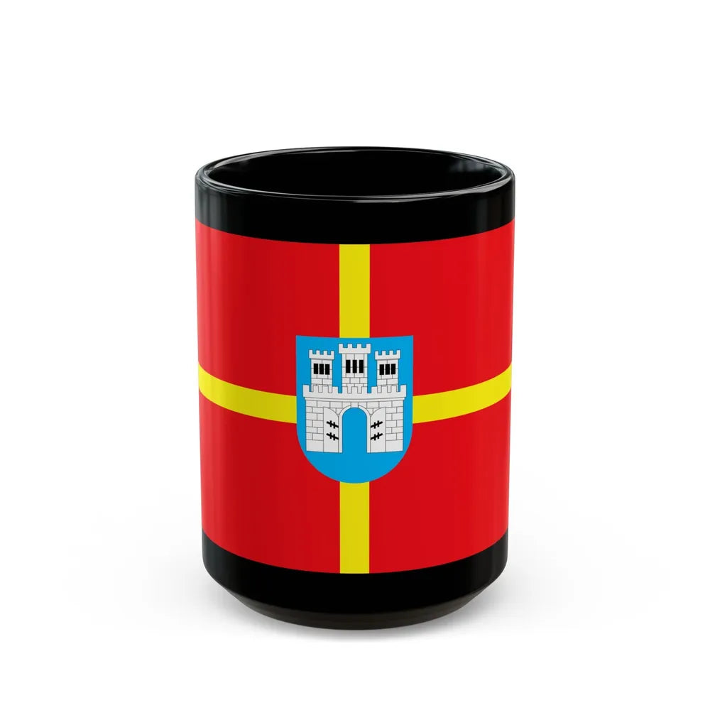 Flag of Zhytomyr Oblast Ukraine - Black Coffee Mug-15oz-Go Mug Yourself