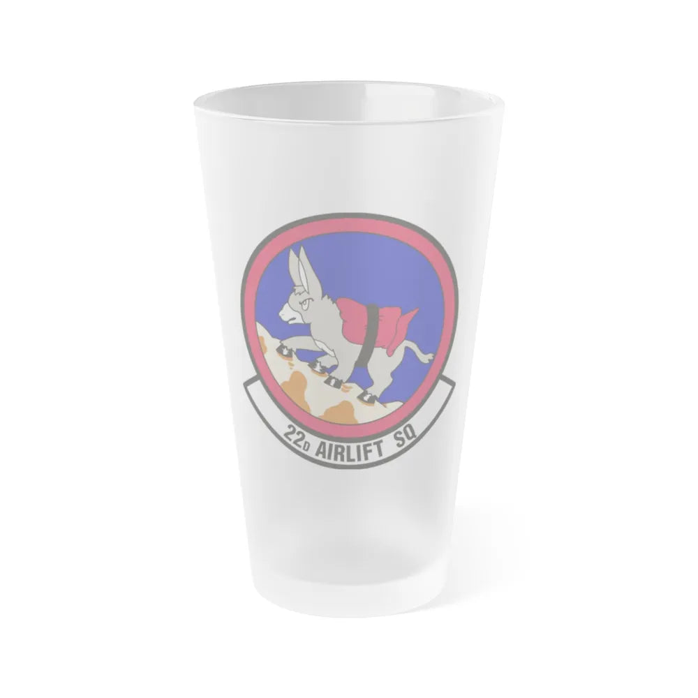 22d Airlift Squadron (U.S. Air Force) Frosted Pint Glass 16oz-Go Mug Yourself