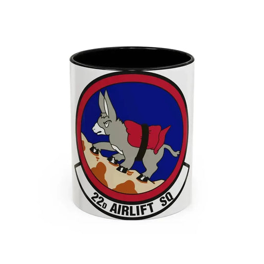 22d Airlift Squadron (U.S. Air Force) Accent Coffee Mug 11oz Black - Go Mug Yourself