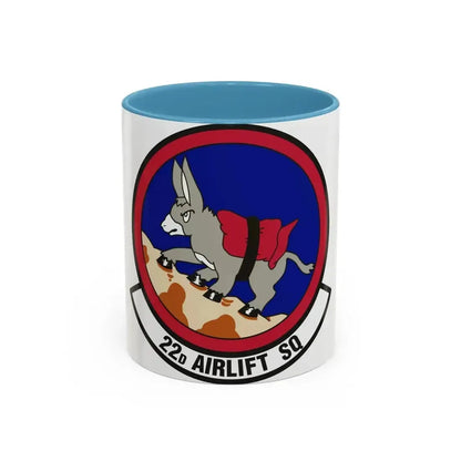 22d Airlift Squadron (U.S. Air Force) Accent Coffee Mug 11oz Light Blue - Go Mug Yourself