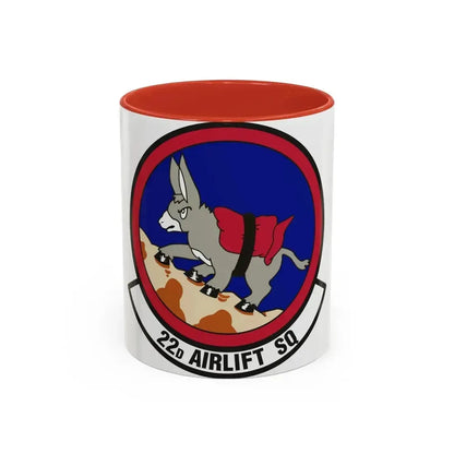 22d Airlift Squadron (U.S. Air Force) Accent Coffee Mug 11oz Red - Go Mug Yourself