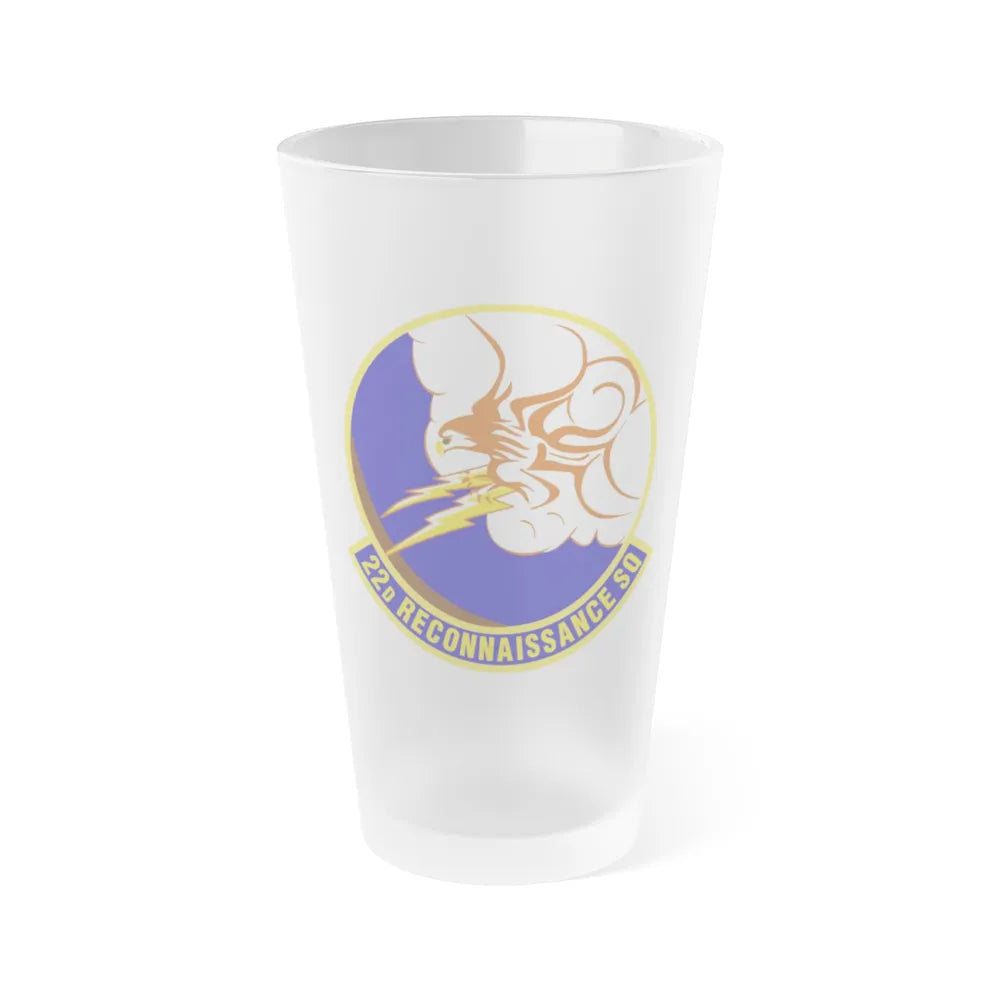 22d Reconnaissance Squadron (U.S. Air Force) Frosted Pint Glass 16oz-Go Mug Yourself