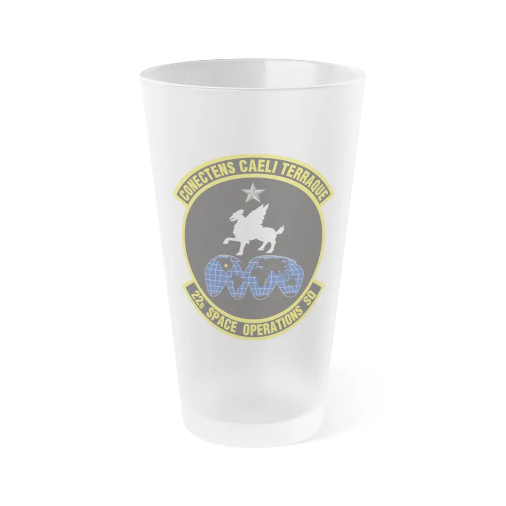 22d Space Operations Squadron (U.S. Air Force) Frosted Pint Glass 16oz-16oz-Frosted-Go Mug Yourself