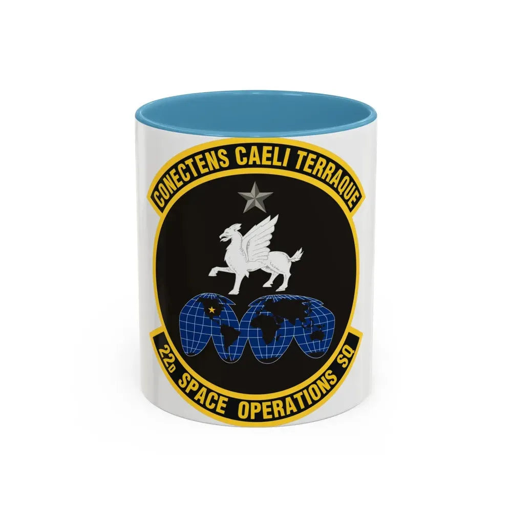 22d Space Operations Squadron (U.S. Air Force) Accent Coffee Mug 11oz Light Blue - Go Mug Yourself