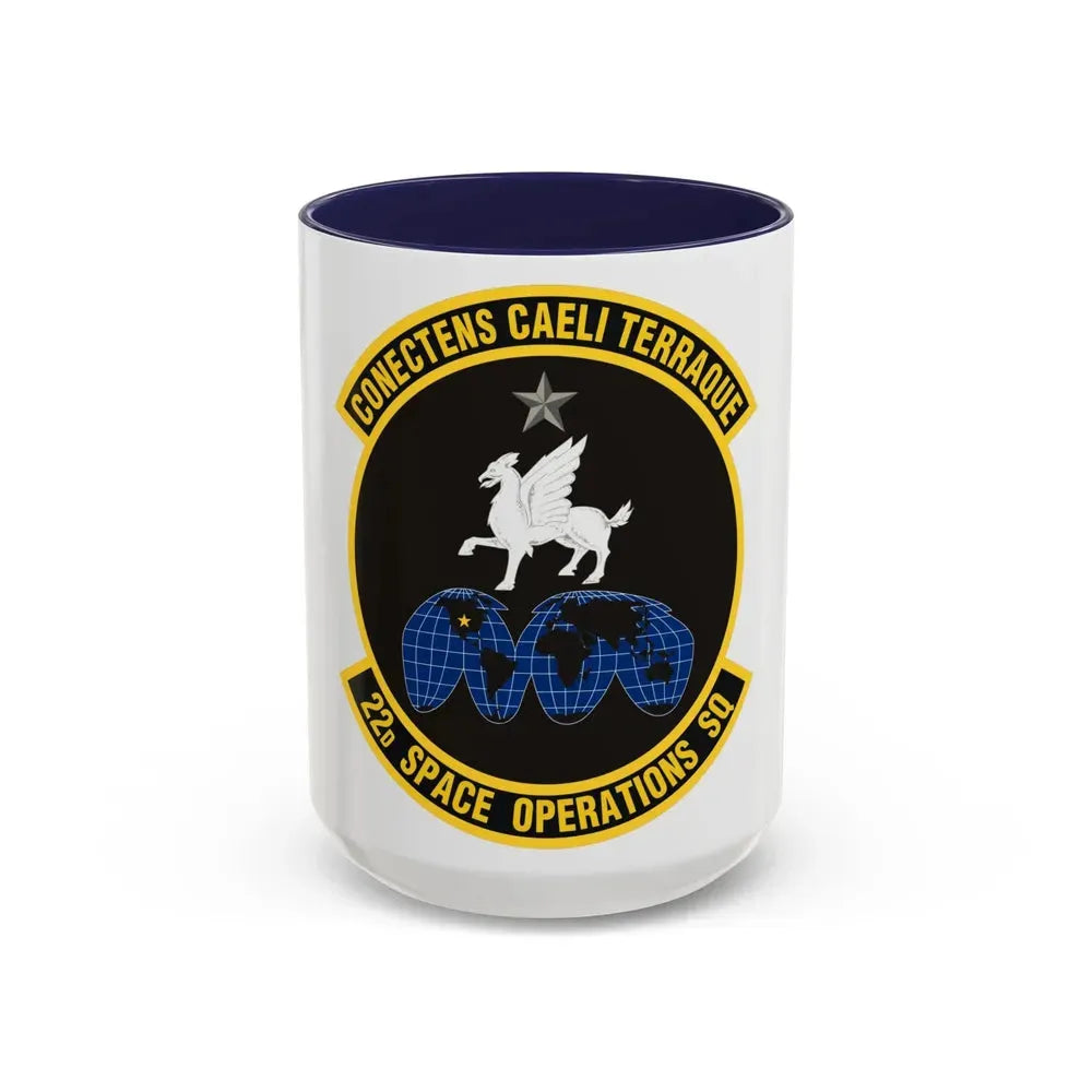 22d Space Operations Squadron (U.S. Air Force) Accent Coffee Mug 15oz Navy - Go Mug Yourself