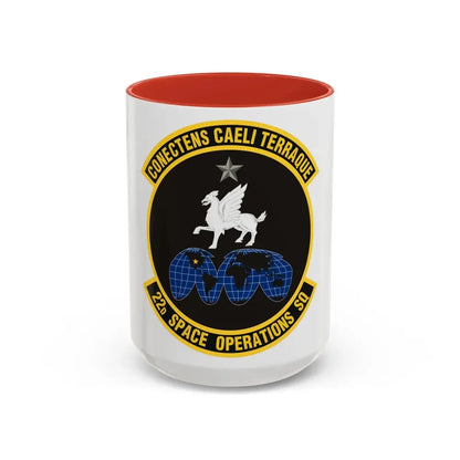 22d Space Operations Squadron (U.S. Air Force) Accent Coffee Mug 15oz Red - Go Mug Yourself