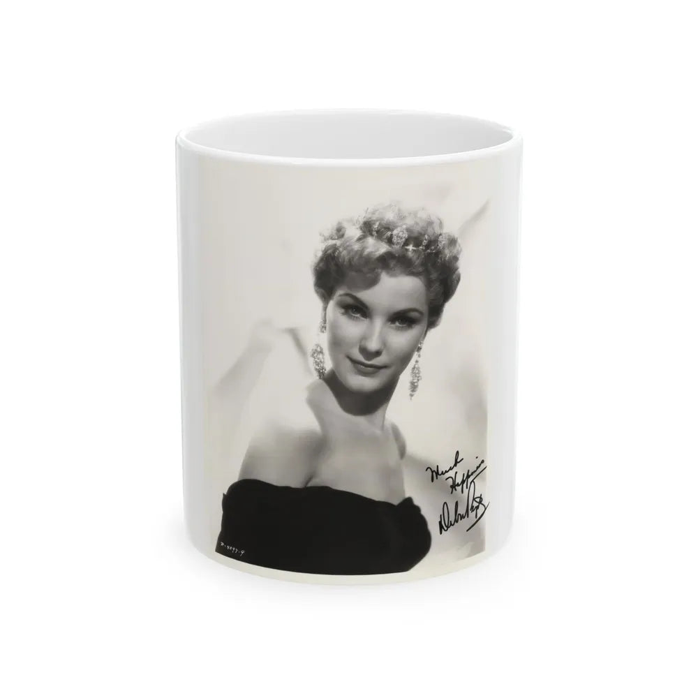 Debra Paget #166 - 8x10 B&W Upper Body Glamour Portrait Late 50's Photo 1 (Vintage Female Icon) White Coffee Mug-11oz-Go Mug Yourself