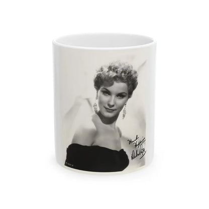 Debra Paget #166 - 8x10 B&W Upper Body Glamour Portrait Late 50's Photo 1 (Vintage Female Icon) White Coffee Mug-11oz-Go Mug Yourself