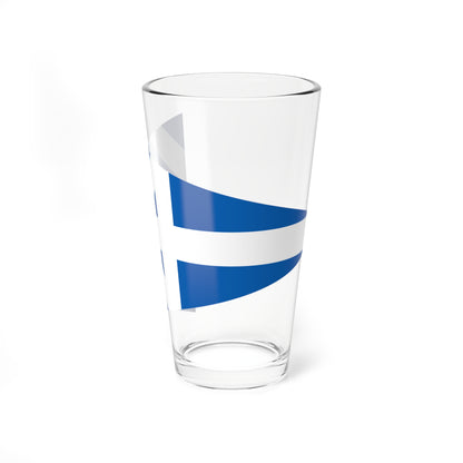Greek Major Generals rank flag on board a navy vessel within his jurisdiction 1914 pattern (Greece) Pint Glass 16oz