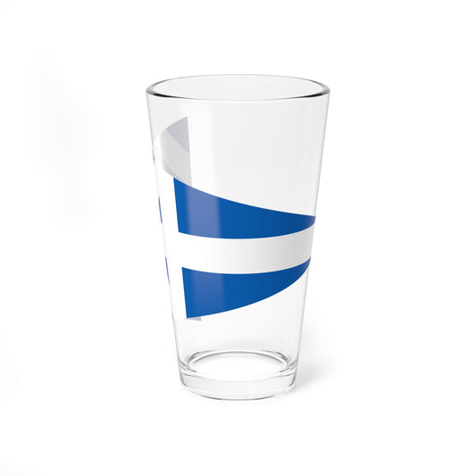 Greek Major Generals rank flag on board a navy vessel within his jurisdiction 1914 pattern (Greece) Pint Glass 16oz