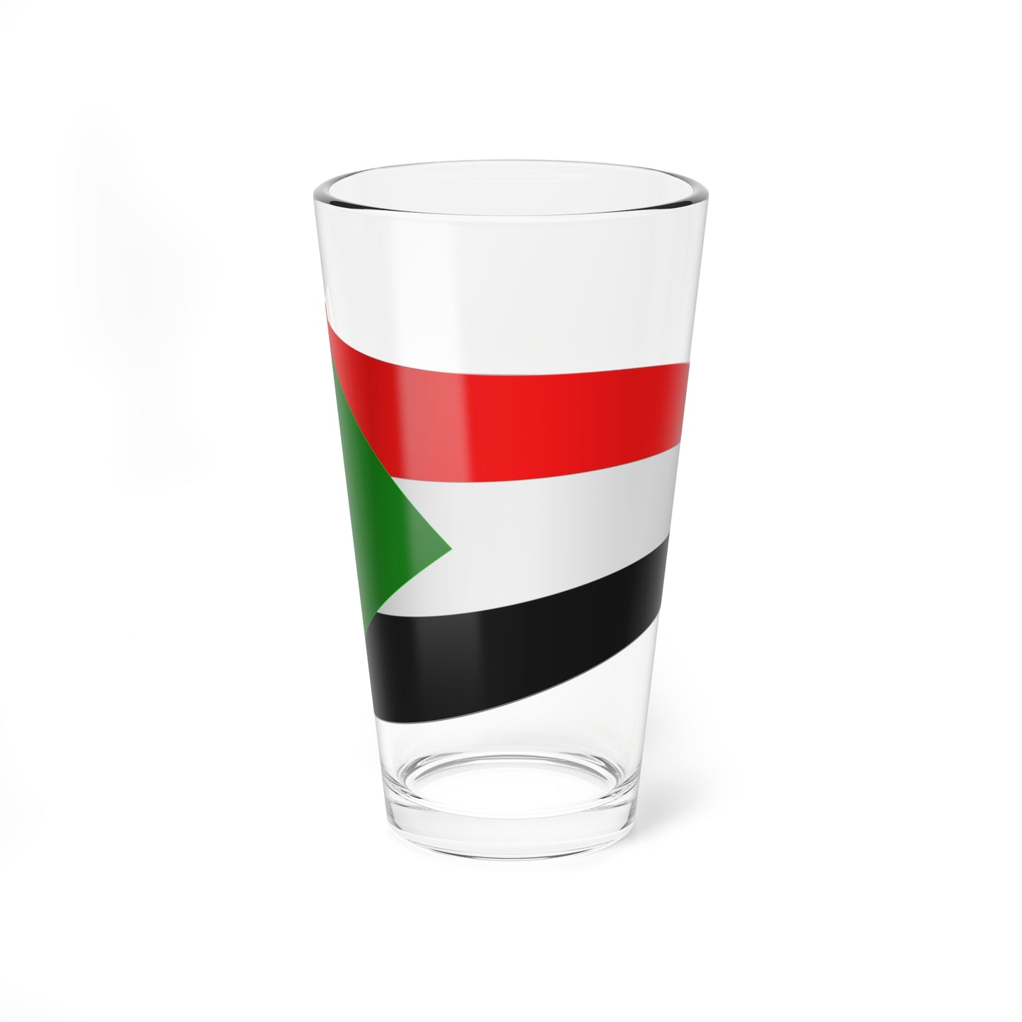 Sudan Flag - iconic waving (Sudan) Pint Glass 16oz
