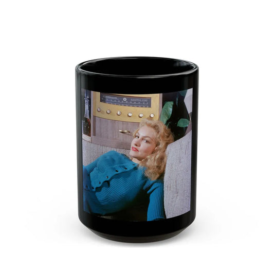 Julie Newmar #668 (Vintage Female Icon) Black Coffee Mug-15oz-Go Mug Yourself