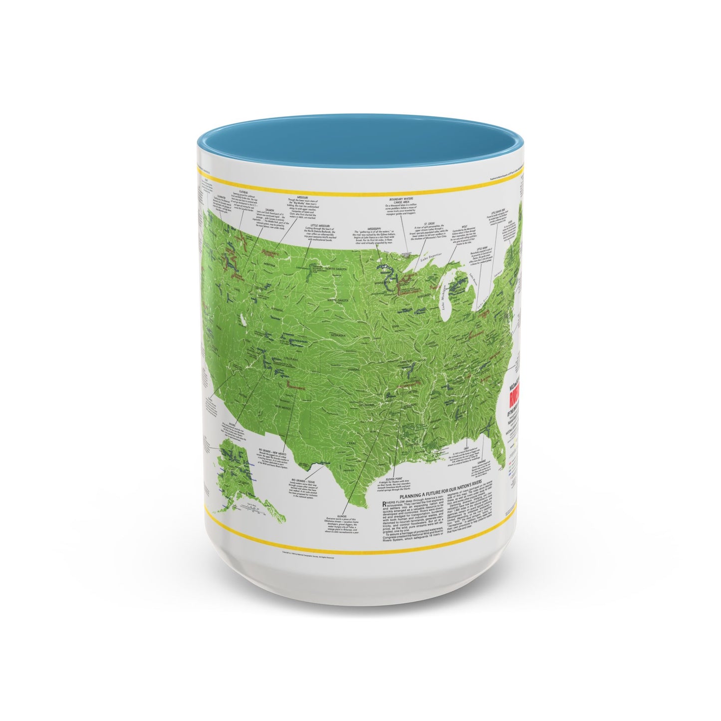 USA - Wild and Scenic Rivers 1 (1977) (Map) Accent Coffee Mug