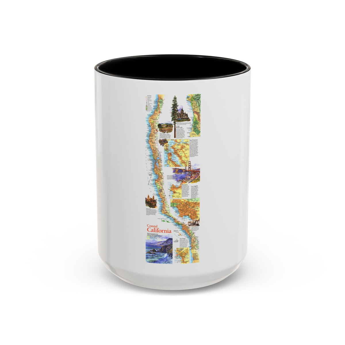 USA - Coastal California (1993) (Map) Accent Coffee Mug