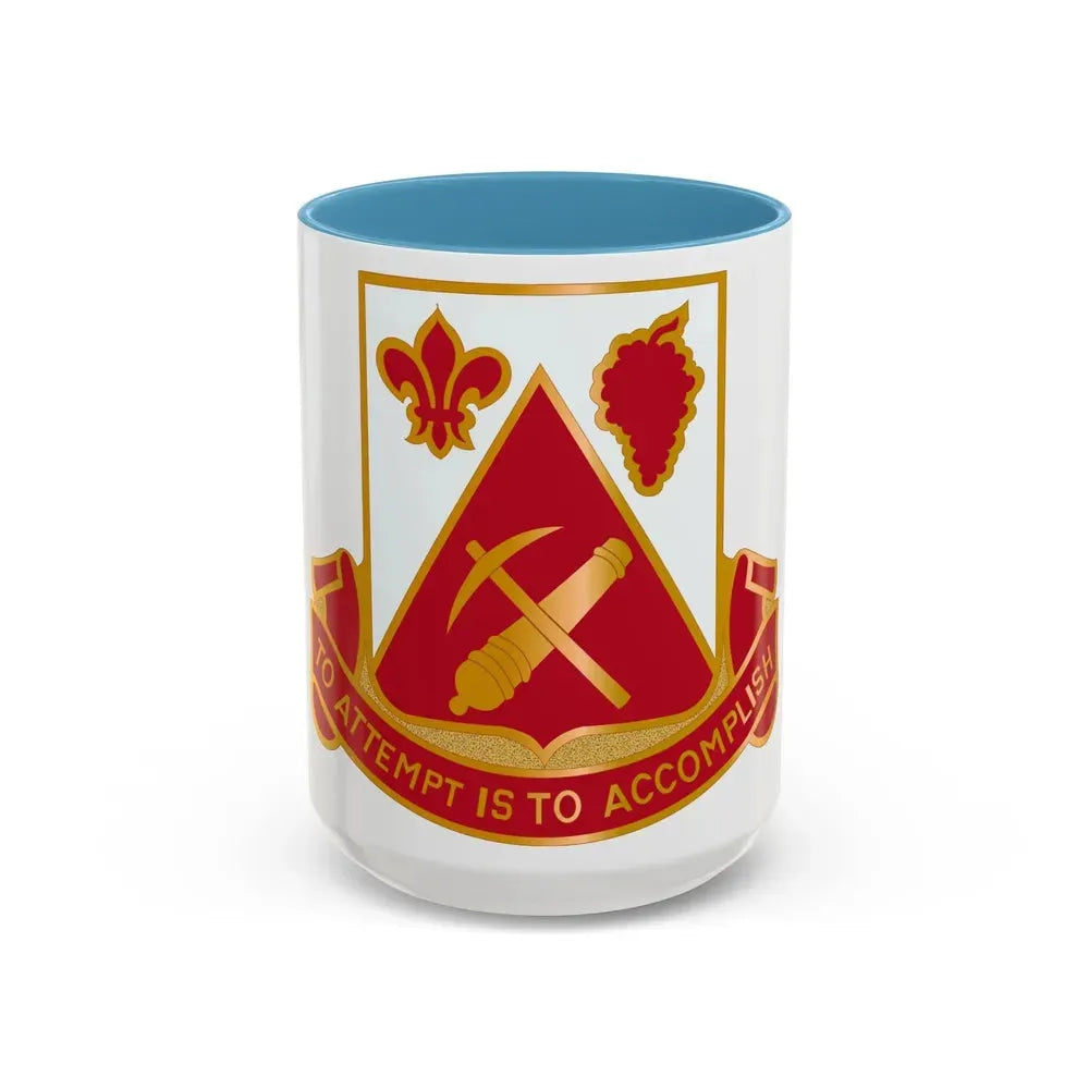 231 Engineer Combat Battalion (U.S. Army) Accent Coffee Mug 15oz Light Blue - Go Mug Yourself