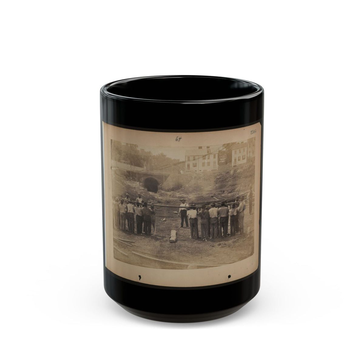 Railroad Construction Workers Holding Track (U.S. Civil War) Black Coffee Mug