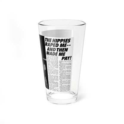 The Hippies Raped Me And Then Made Me Pay, Man's Combat, December 1969 (Magazine Illustration) Pint Glass 16oz