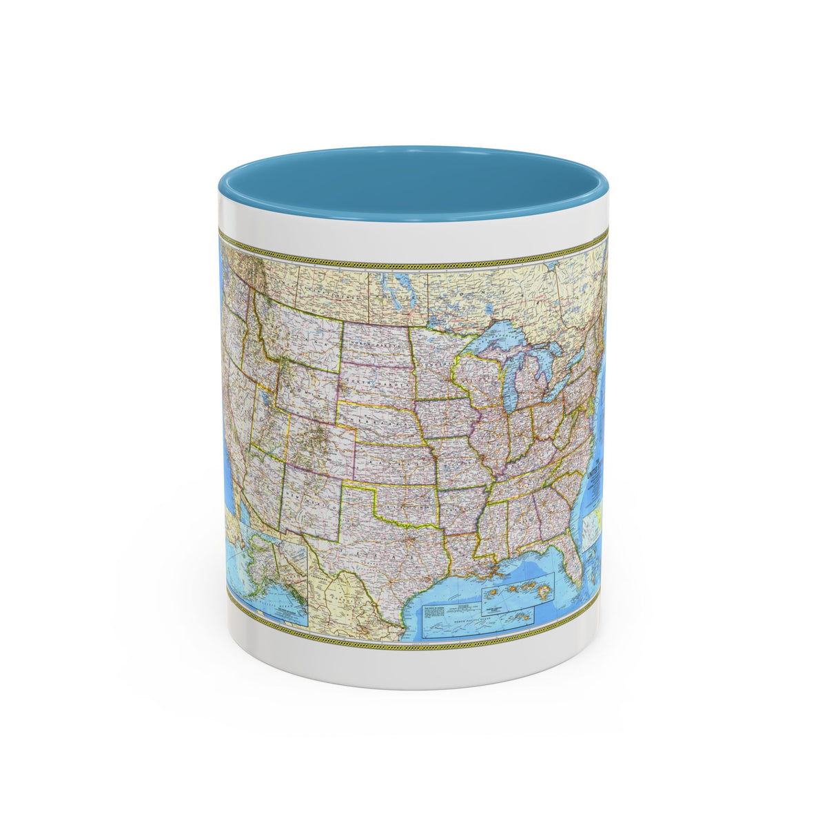 USA - The United States (1982) (Map) Accent Coffee Mug