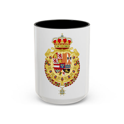 Royal Greater Coat of Arms of Spain (1700-1761) - Accent Coffee Mug