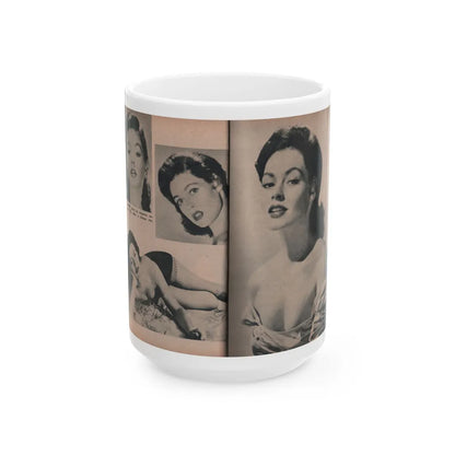 Barbara Darrow #35 - 4 B&W Photos from PHOTO Mag. Dec. '54 (Vintage Female Icon) White Coffee Mug-15oz-Go Mug Yourself