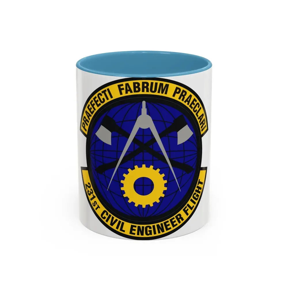 231st Civil Engineer Flight (U.S. Air Force) Accent Coffee Mug 11oz Light Blue - Go Mug Yourself