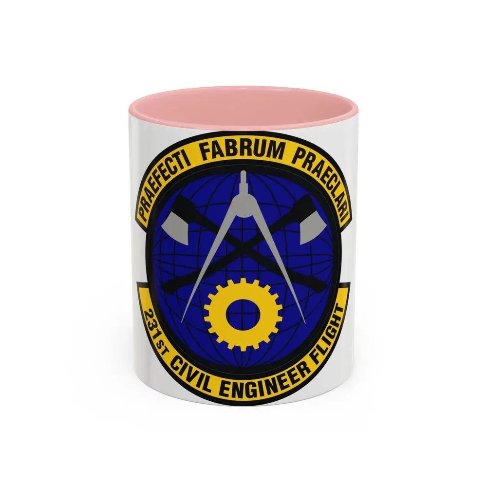 231st Civil Engineer Flight (U.S. Air Force) Accent Coffee Mug 11oz Pink - Go Mug Yourself