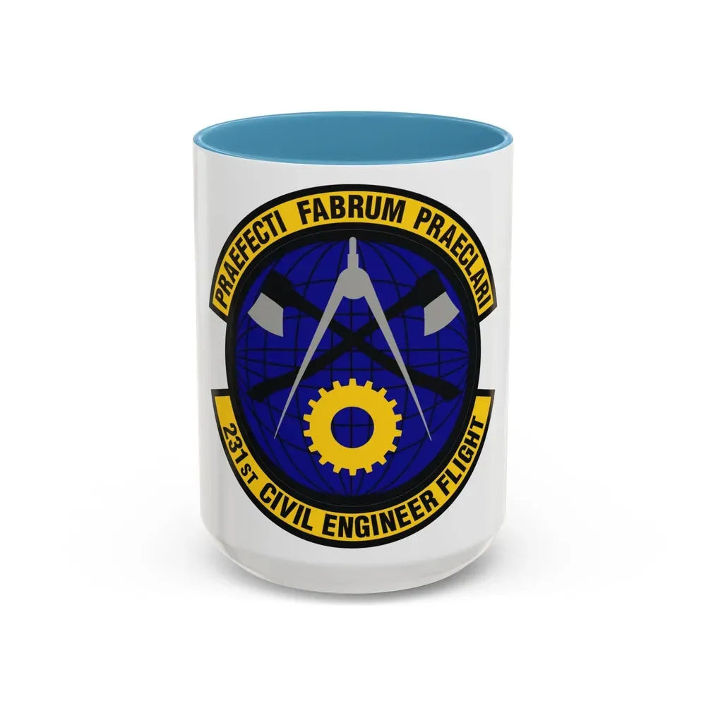 231st Civil Engineer Flight (U.S. Air Force) Accent Coffee Mug 15oz Light Blue - Go Mug Yourself