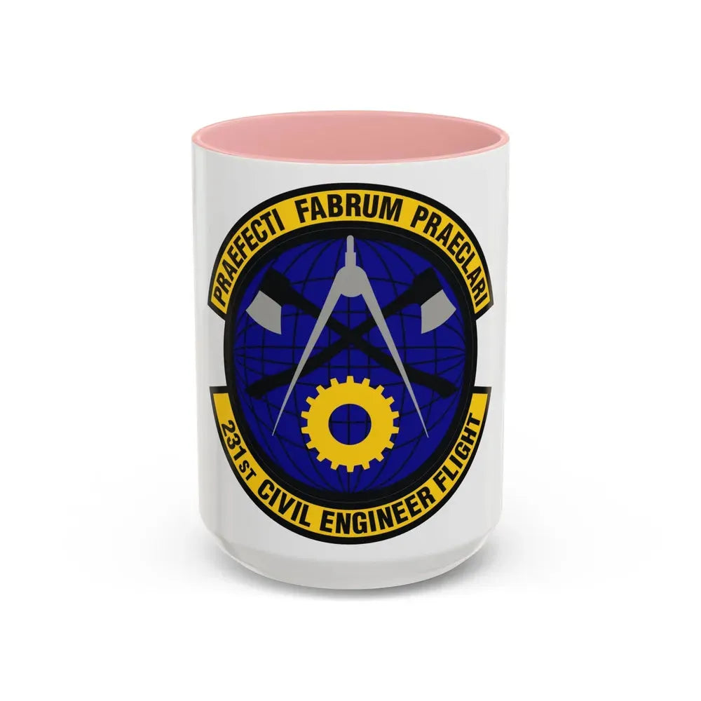 231st Civil Engineer Flight (U.S. Air Force) Accent Coffee Mug 15oz Pink - Go Mug Yourself