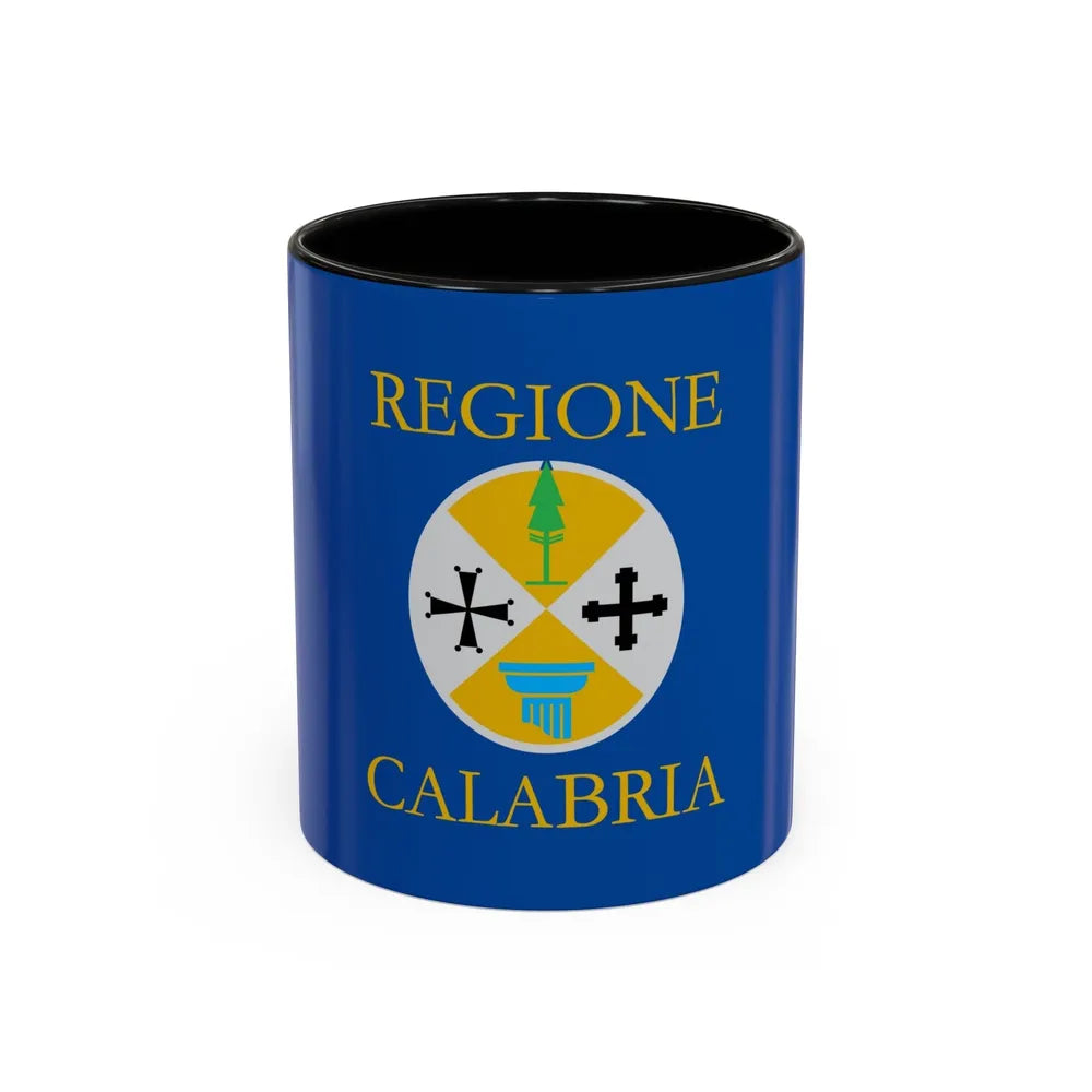 Flag of Calabria Italy - Accent Coffee Mug-11oz-Black-Go Mug Yourself