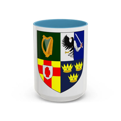 Provincial Arms of Ireland - Accent Coffee Mug-15oz-Light Blue-Go Mug Yourself