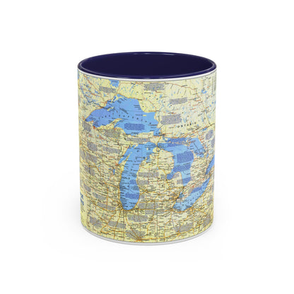 Canada - The Great Lakes 1 (1987) (Map) Accent Coffee Mug