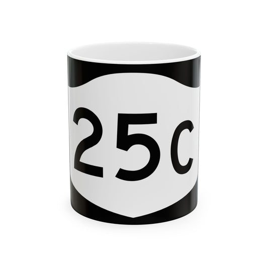 NY-25C (New York) (Road Sign) White Coffee Mug