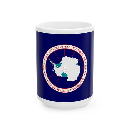 Flag of National Science Foundation Antarctic Program 2 - White Coffee Mug-15oz-Go Mug Yourself