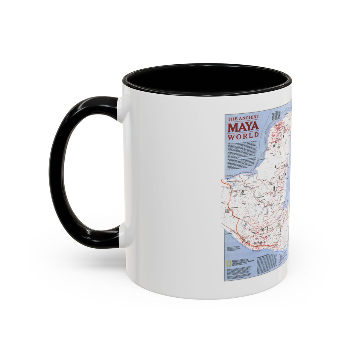 North America - The Ancient Maya World (1990) (Map) Accent Coffee Mug