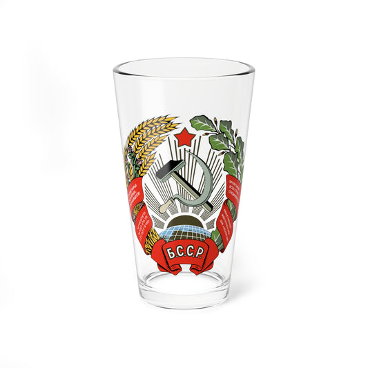 Emblem of the Byelorussian SSR 1937-1938 (Russia) (Coat of Arms) Pint Glass 16oz