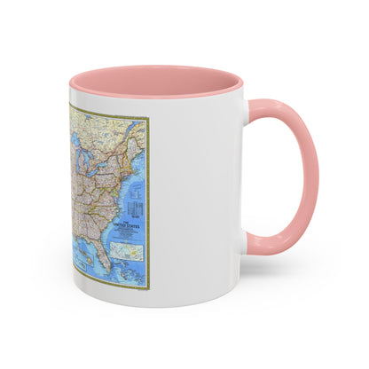 USA - The United States (1987) (Map) Accent Coffee Mug