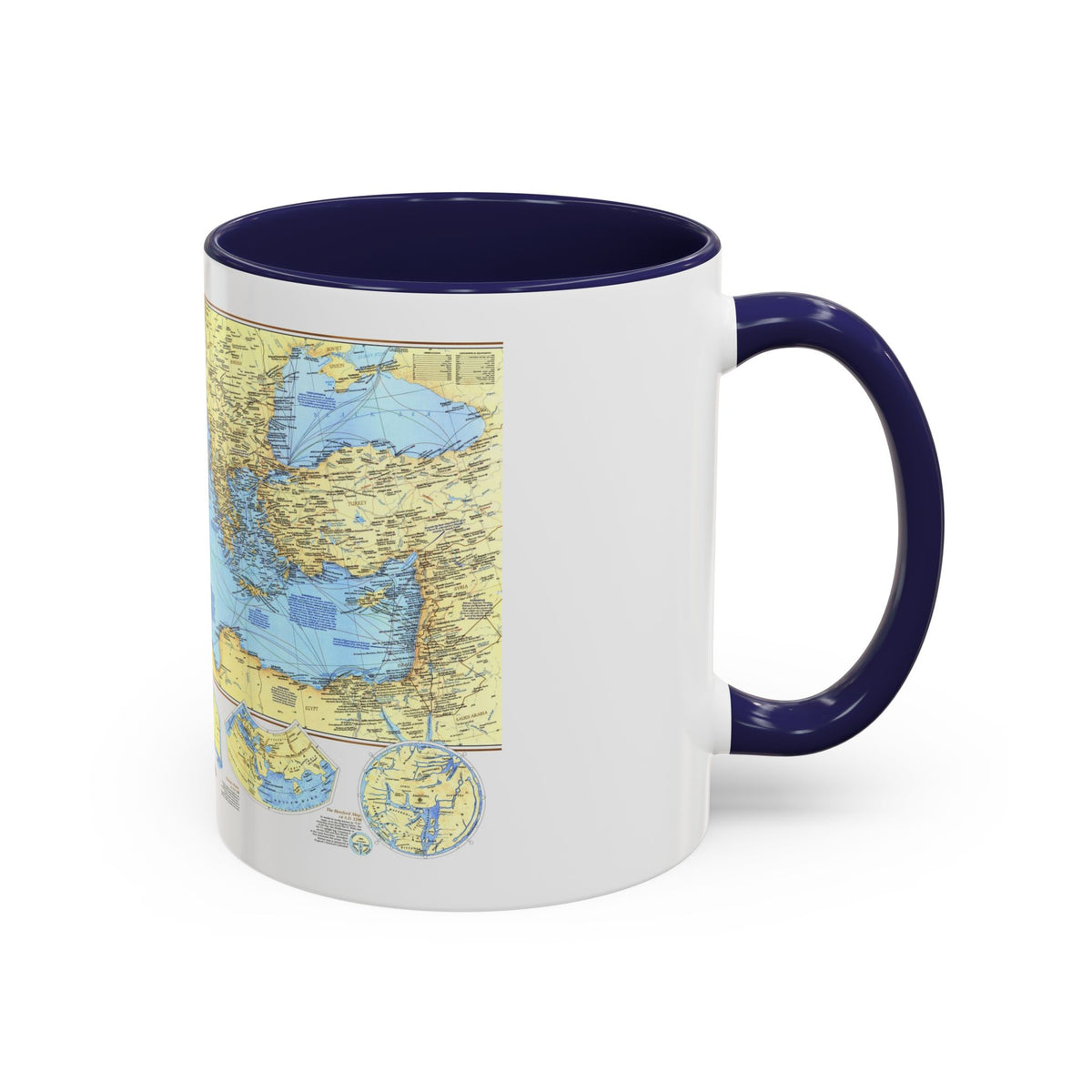 Mediterranean - Historic , 800 BC to AD 1500 (1982) (Map) Accent Coffee Mug