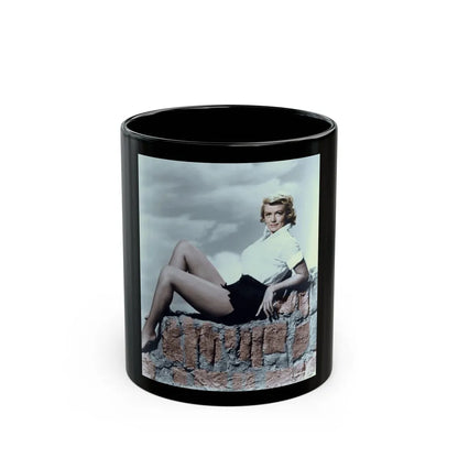 Dorothy Malone #57 (Vintage Female Icon) Black Coffee Mug-11oz-Go Mug Yourself