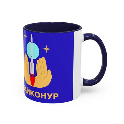 Flag of Baikonur Kazakhstan - Accent Coffee Mug-Go Mug Yourself