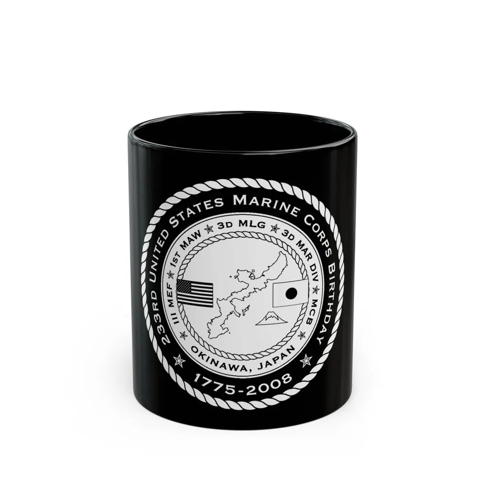 233rd USMC United States Marine Corps Birthday 1778 (USMC) Black Coffee Mug-11oz-Go Mug Yourself