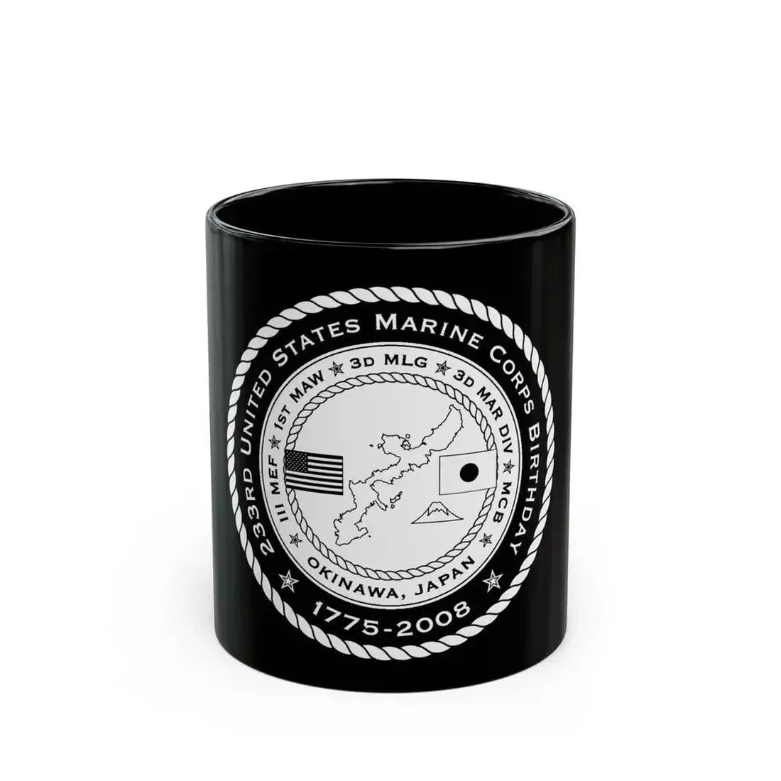 233rd USMC United States Marine Corps Birthday 1778 (USMC) Black Coffee Mug 11oz - Go Mug Yourself