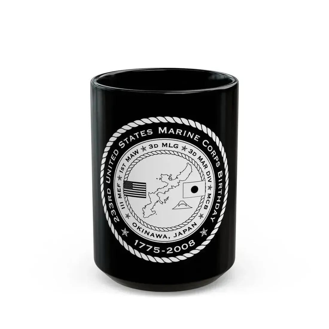 233rd USMC United States Marine Corps Birthday 1778 (USMC) Black Coffee Mug 15oz - Go Mug Yourself