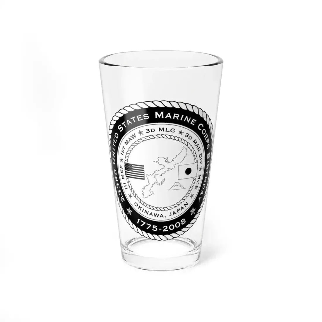 233rd USMC United States Marine Corps Birthday 1778 (USMC) Pint Glass 16oz 16oz - Go Mug Yourself