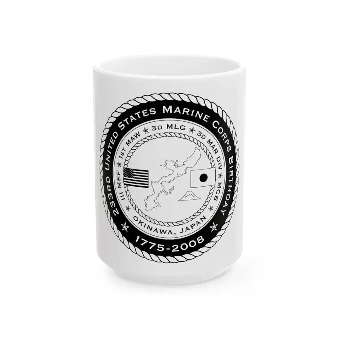 233rd USMC United States Marine Corps Birthday 1778 (USMC) White Coffee Mug 15oz - Go Mug Yourself