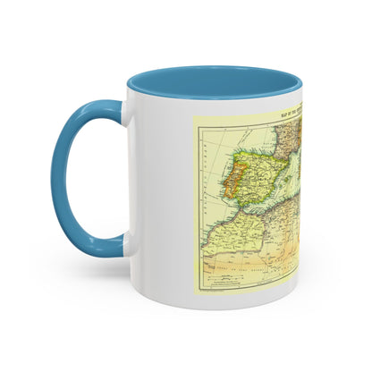Mediterranean - Countries Bordering the (1912) (Map) Accent Coffee Mug
