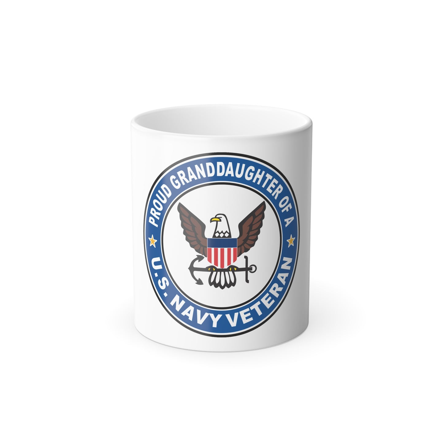 US Navy Veteran Proud Granddaughter (U.S. Navy) Color Changing Mug 11oz
