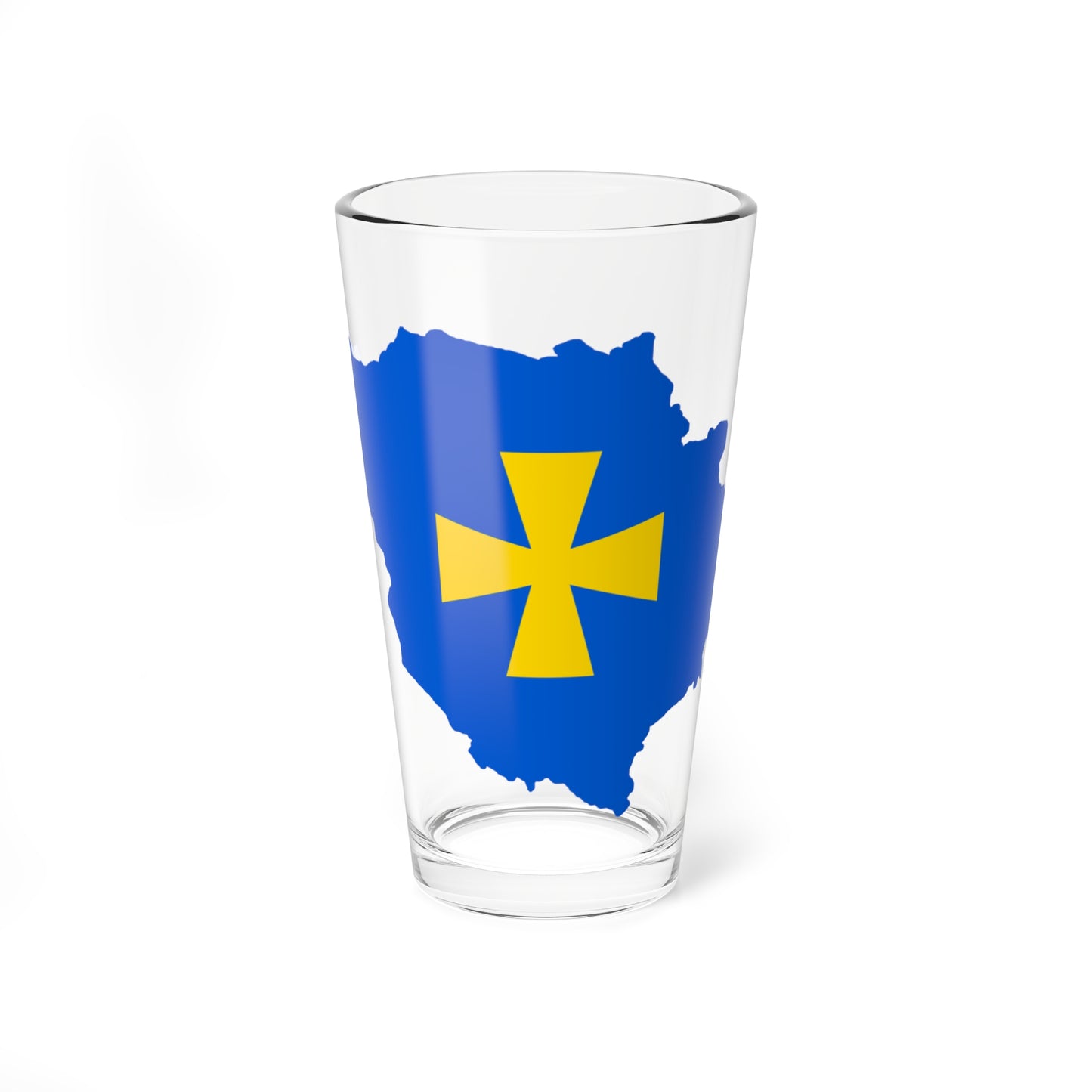 Flag-map of Poltava Oblast (Ukraine) Pint Glass 16oz